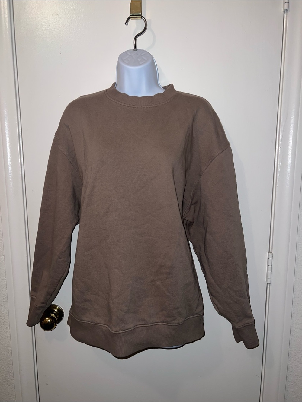 Organic Men's Crewneck Sweater in Taupe Brown
